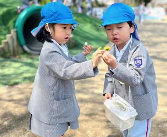 始業式の日の園庭