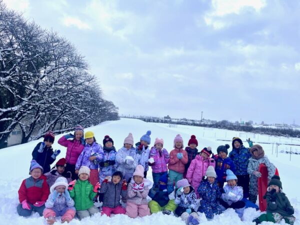 今季最大級寒波の中  年長雪の堤防へ