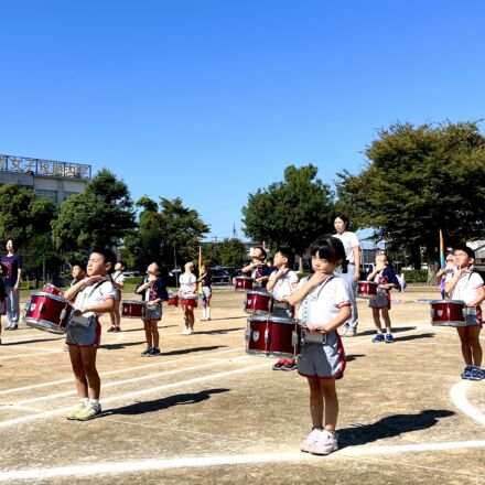 日本晴れのもとで　運動会予行